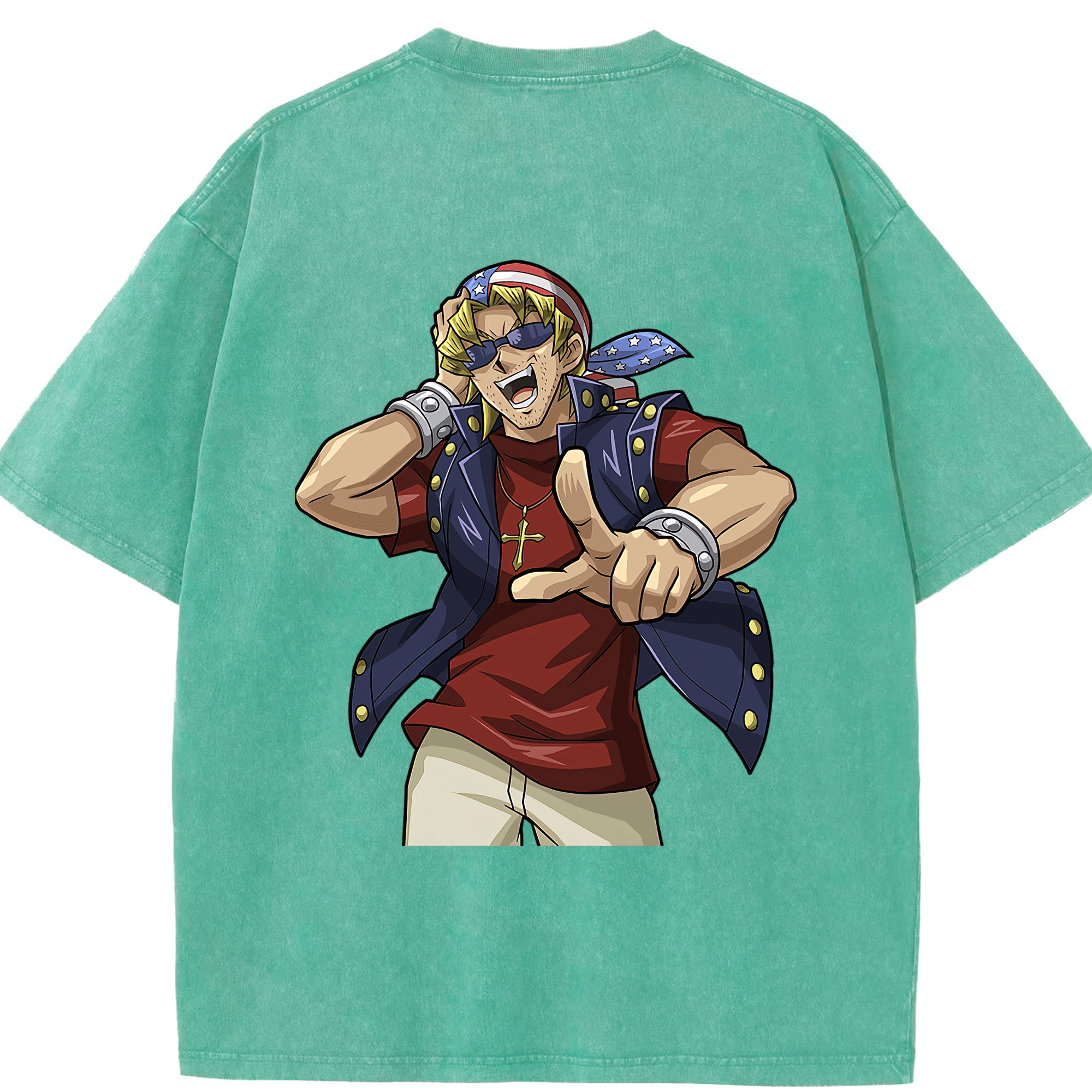 （画像用） 遊☆戯☆王 Yu-Gi-Oh! 綿100% ヴィンテージ風 半袖Tシャツ（背面プリント）